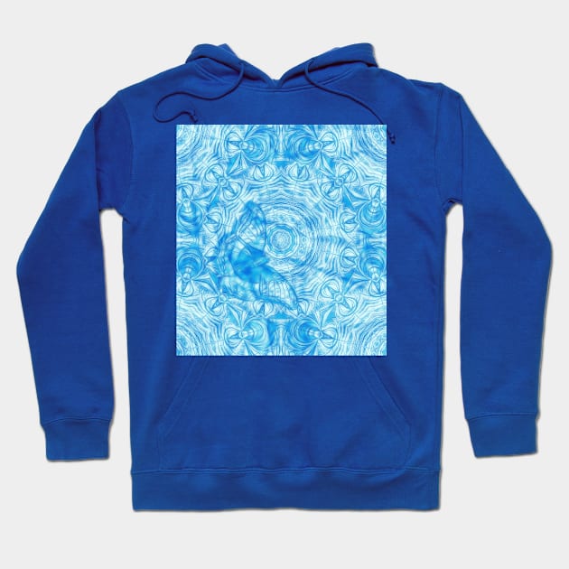 Butterfly and kaleidoscope in blue Hoodie by hereswendy